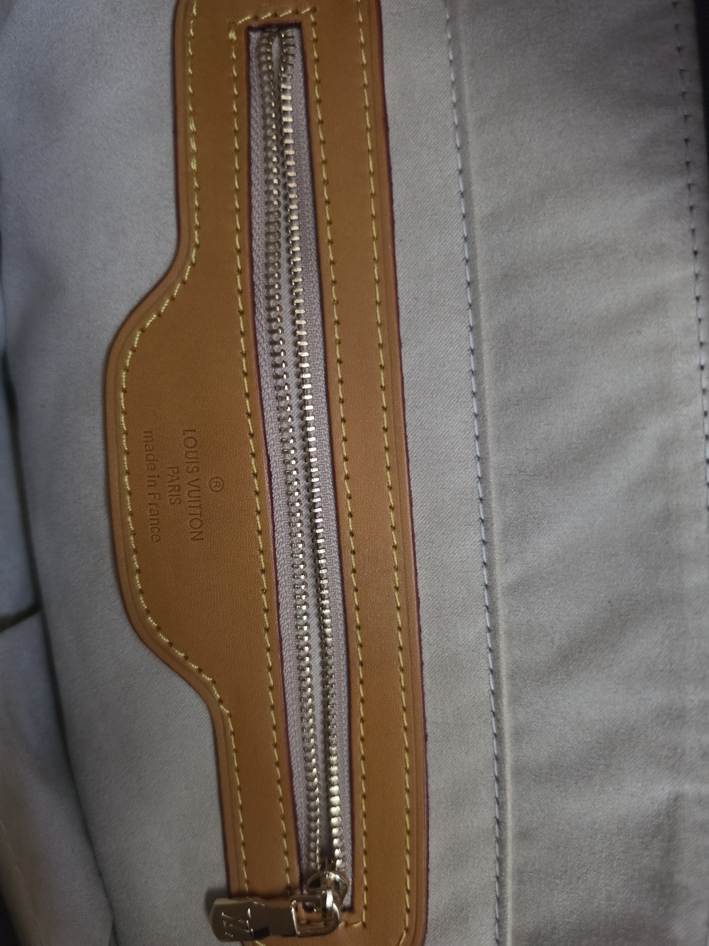 Leather Monogram Canvas Brown Tote Shoulder Bag Purse - Picture 3 of 6